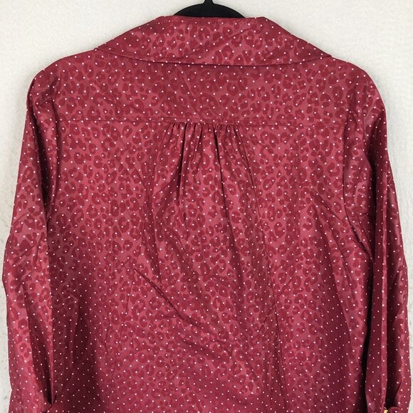 Chicos 1 Zenergy Jacket Womens Medium Burgundy Polkadot Anorak Artsy NEW - Picture 16 of 16